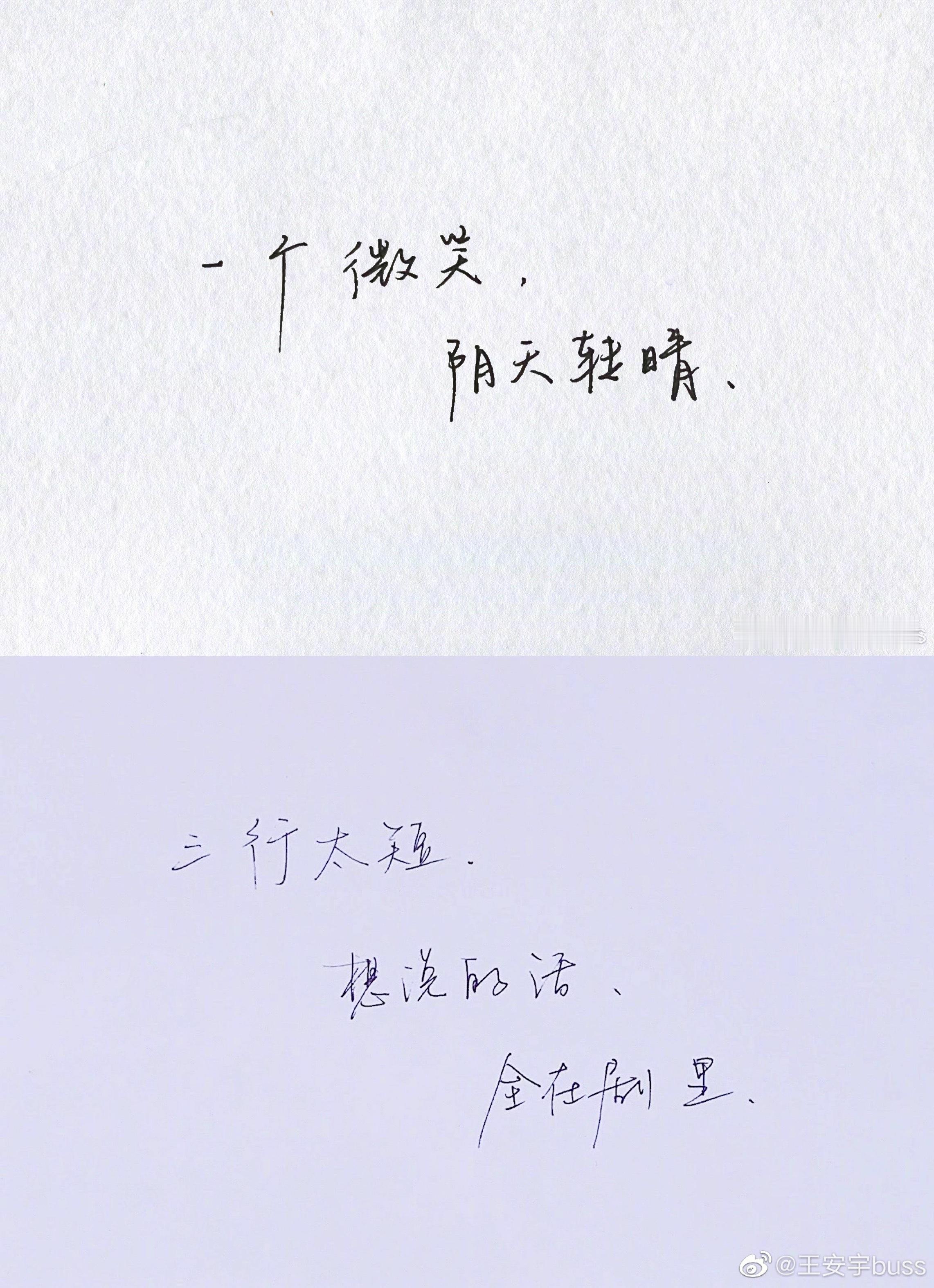 王安宇 写得一手好字✍🏻  