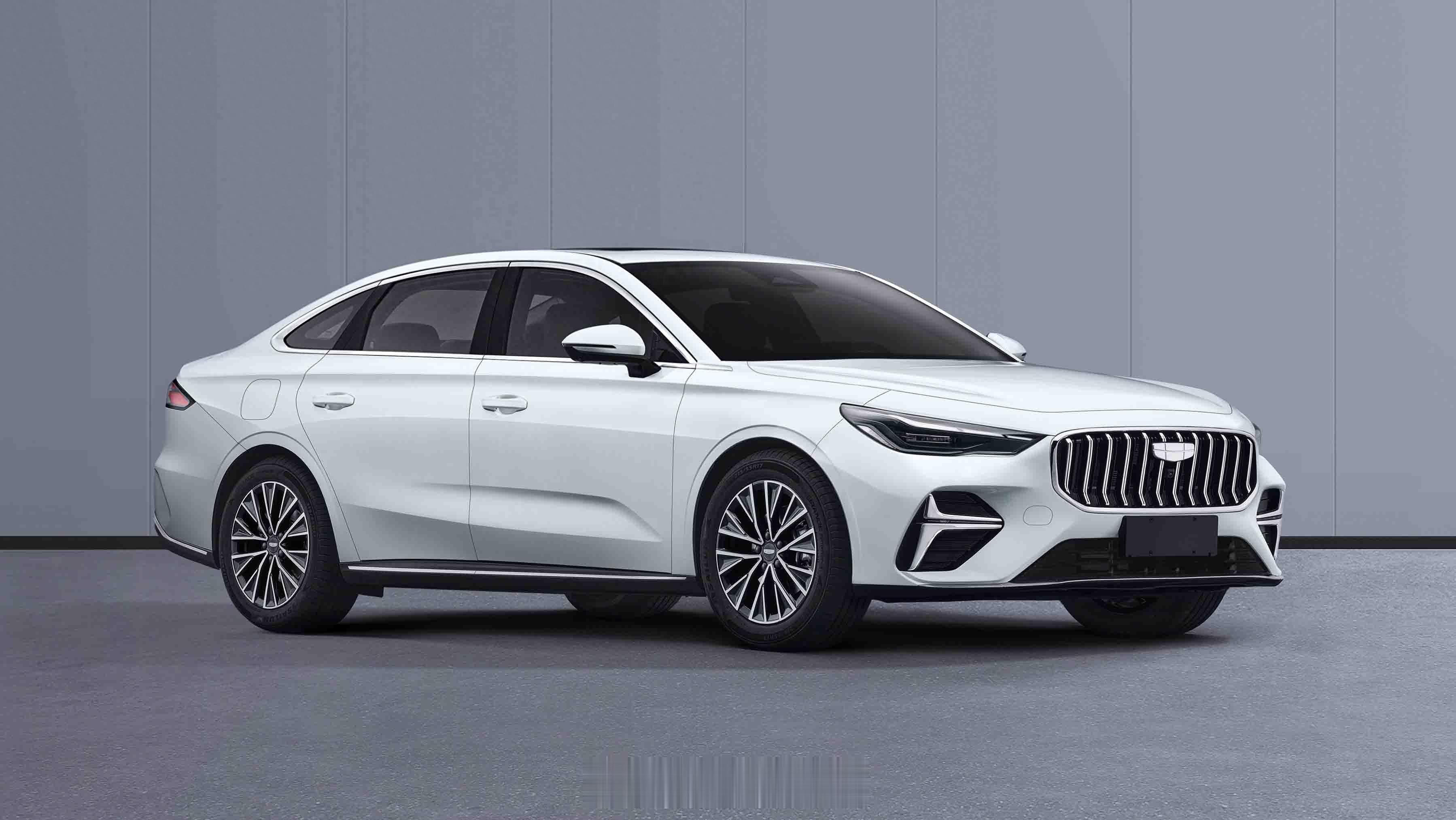 吉利帝豪混动版实车，搭载1.5升油电混动系统油电混动 紧凑型轿车车长4815，轴