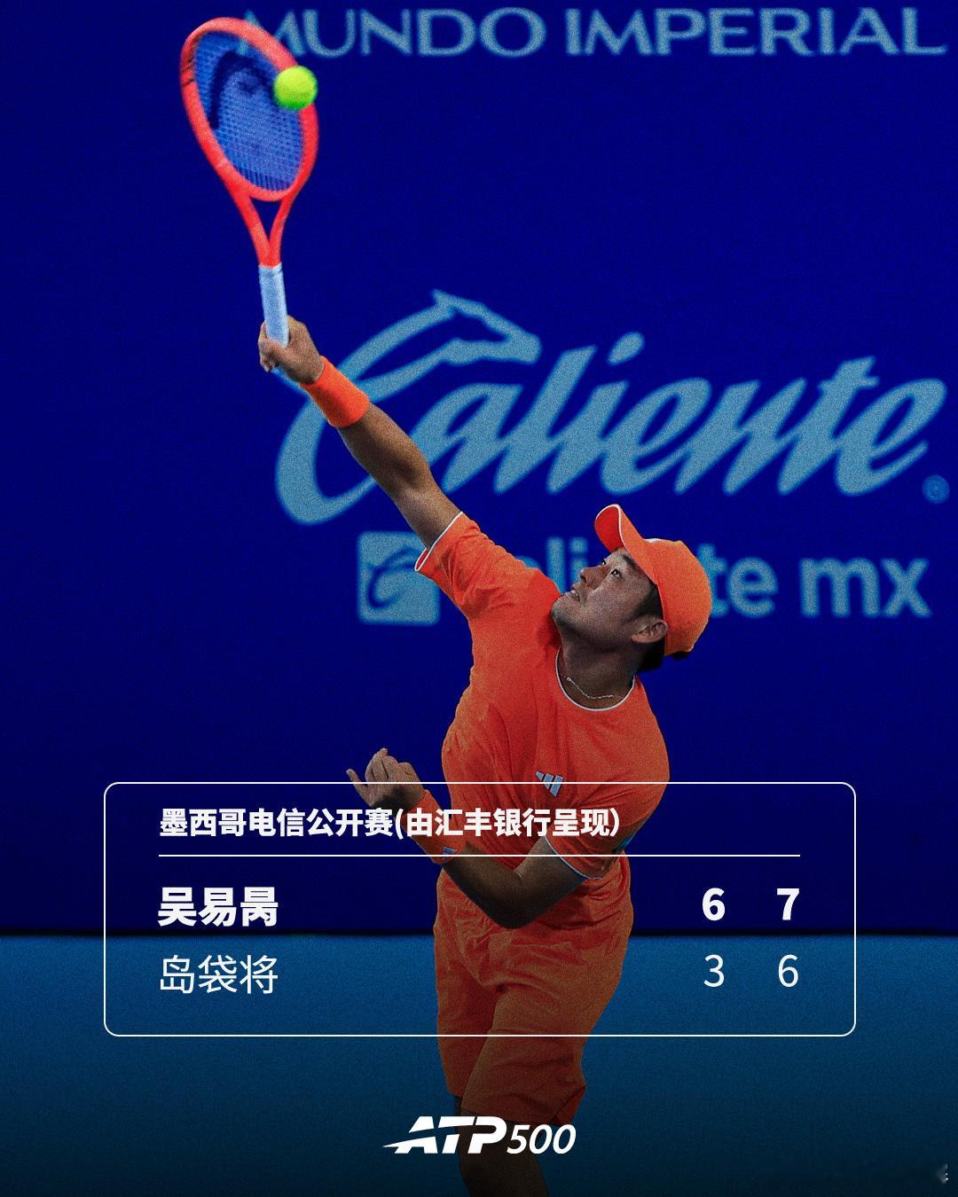 吴易昺首进500赛八强🔥ATP500墨西哥电信公开赛(由汇丰银行呈现）第二轮，