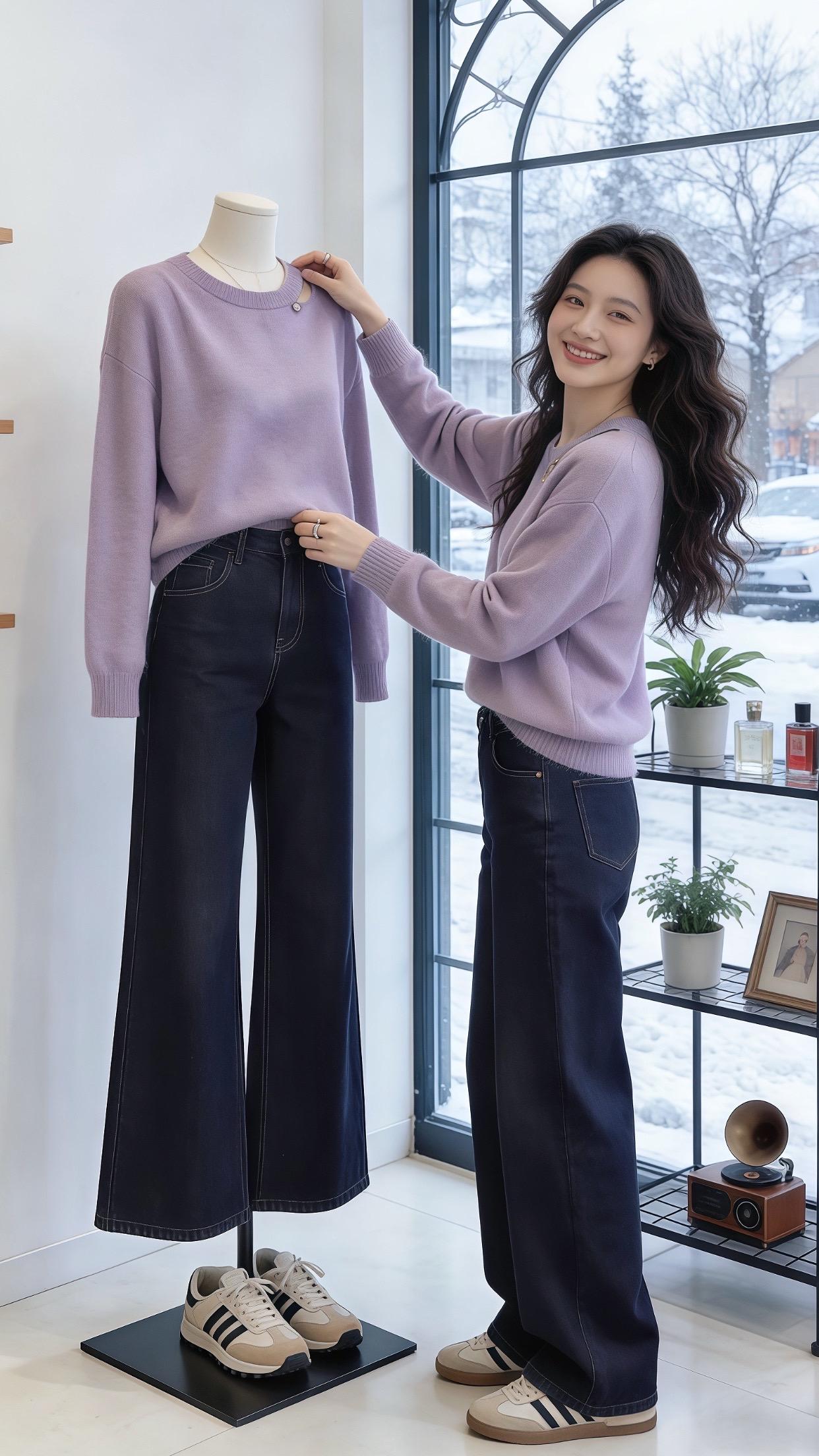 设计感韩系轻熟风针织毛衣～