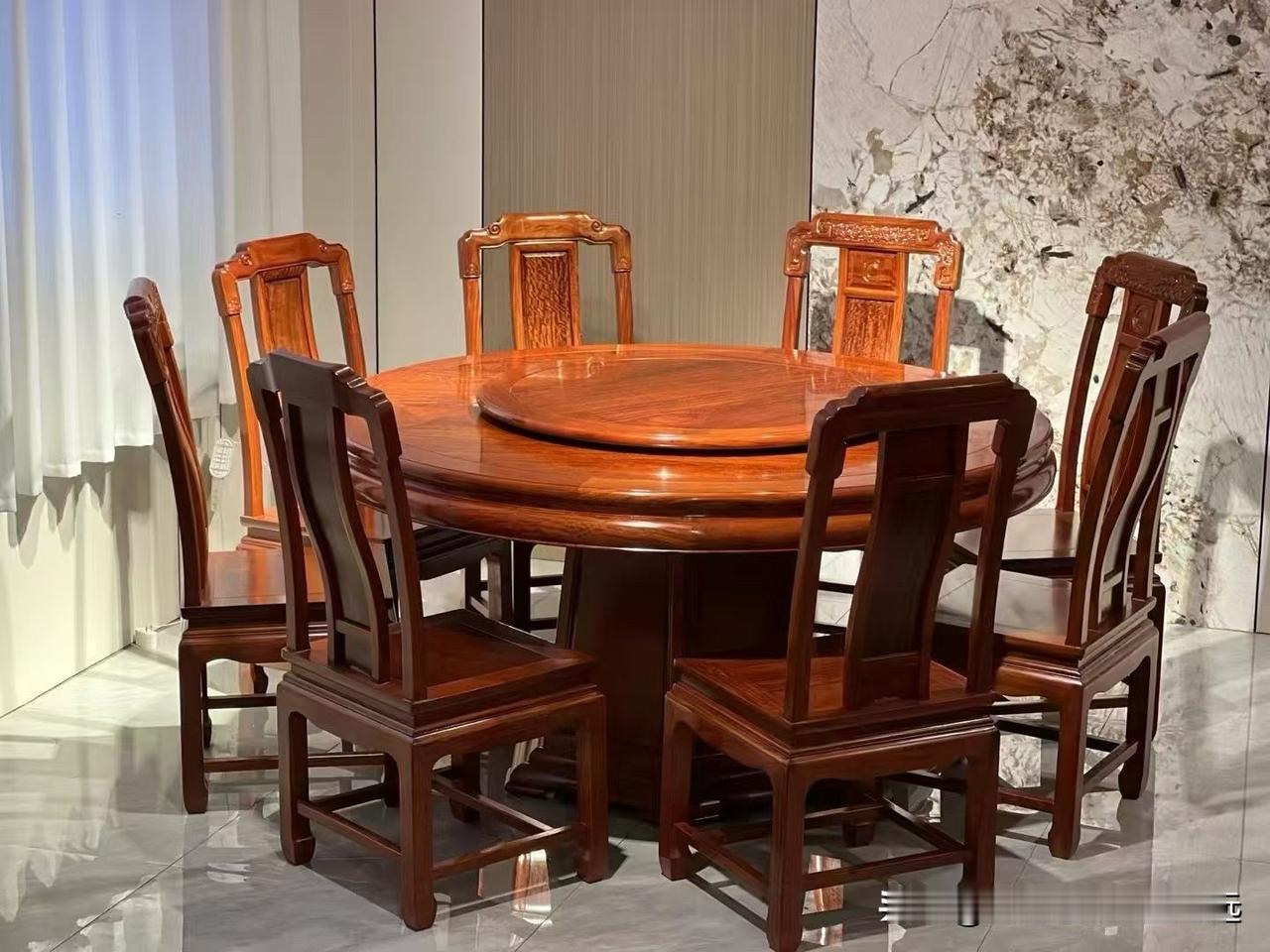 缅甸花梨木，圆餐桌