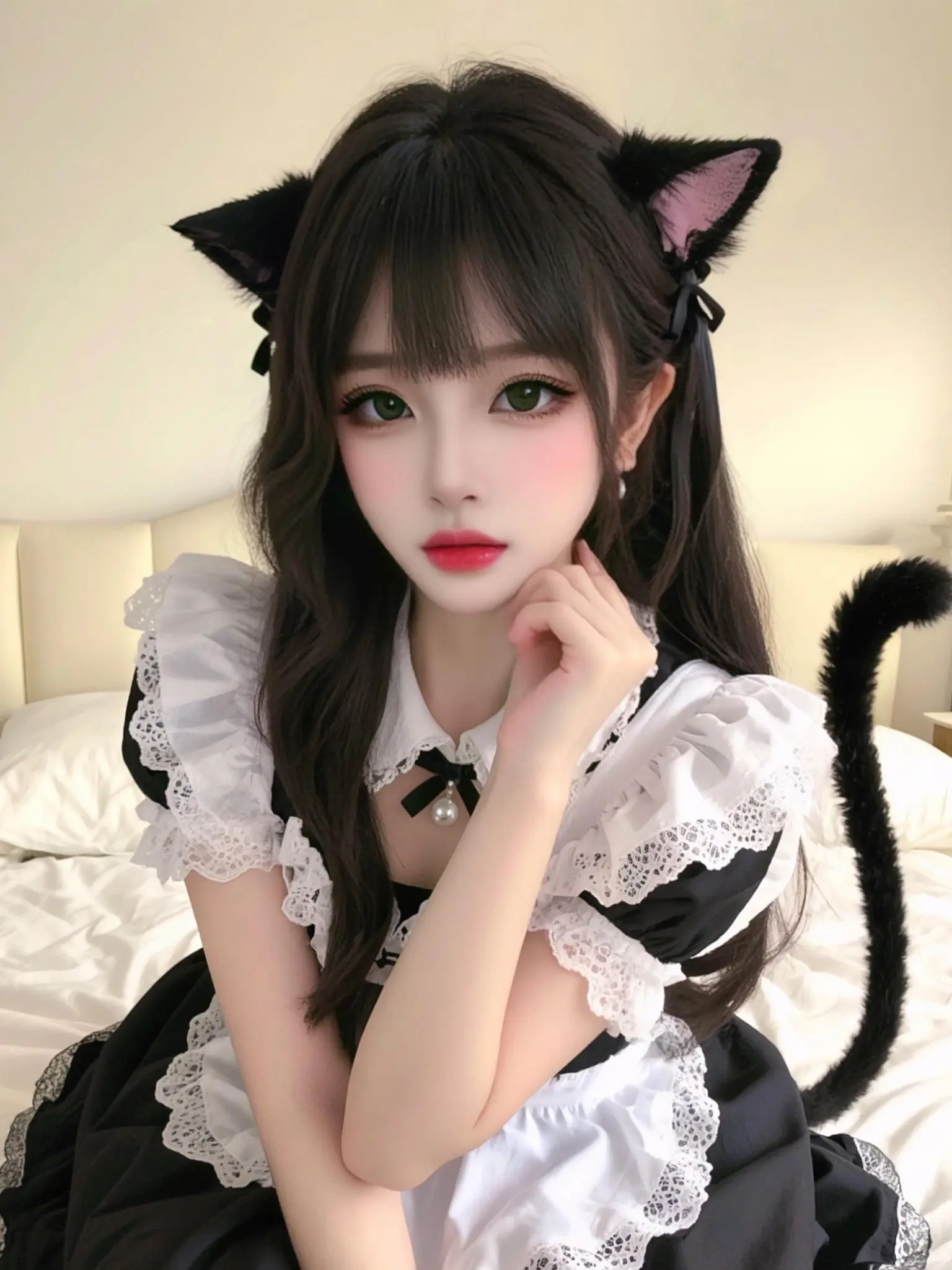 女仆猫娘cos 纯欲猫娘 女仆装猫娘 猫耳女仆 小猫女仆