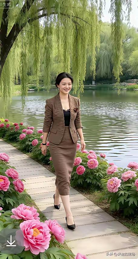 优雅漫步在花海中，感受生活的美好与宁静。