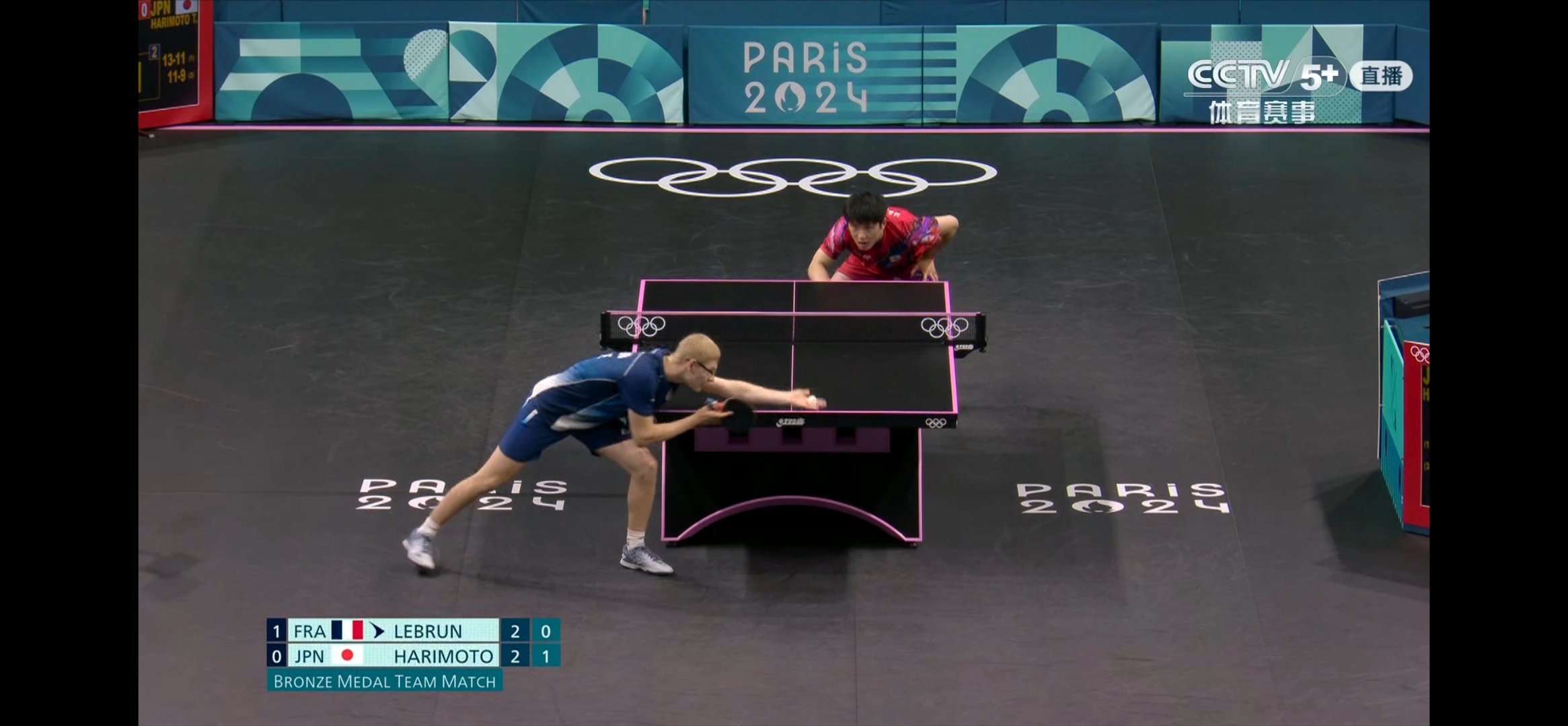 #日本男团vs法国男团#有一种铜牌是法国队的感觉，感觉张本心态要打崩了 ​​​