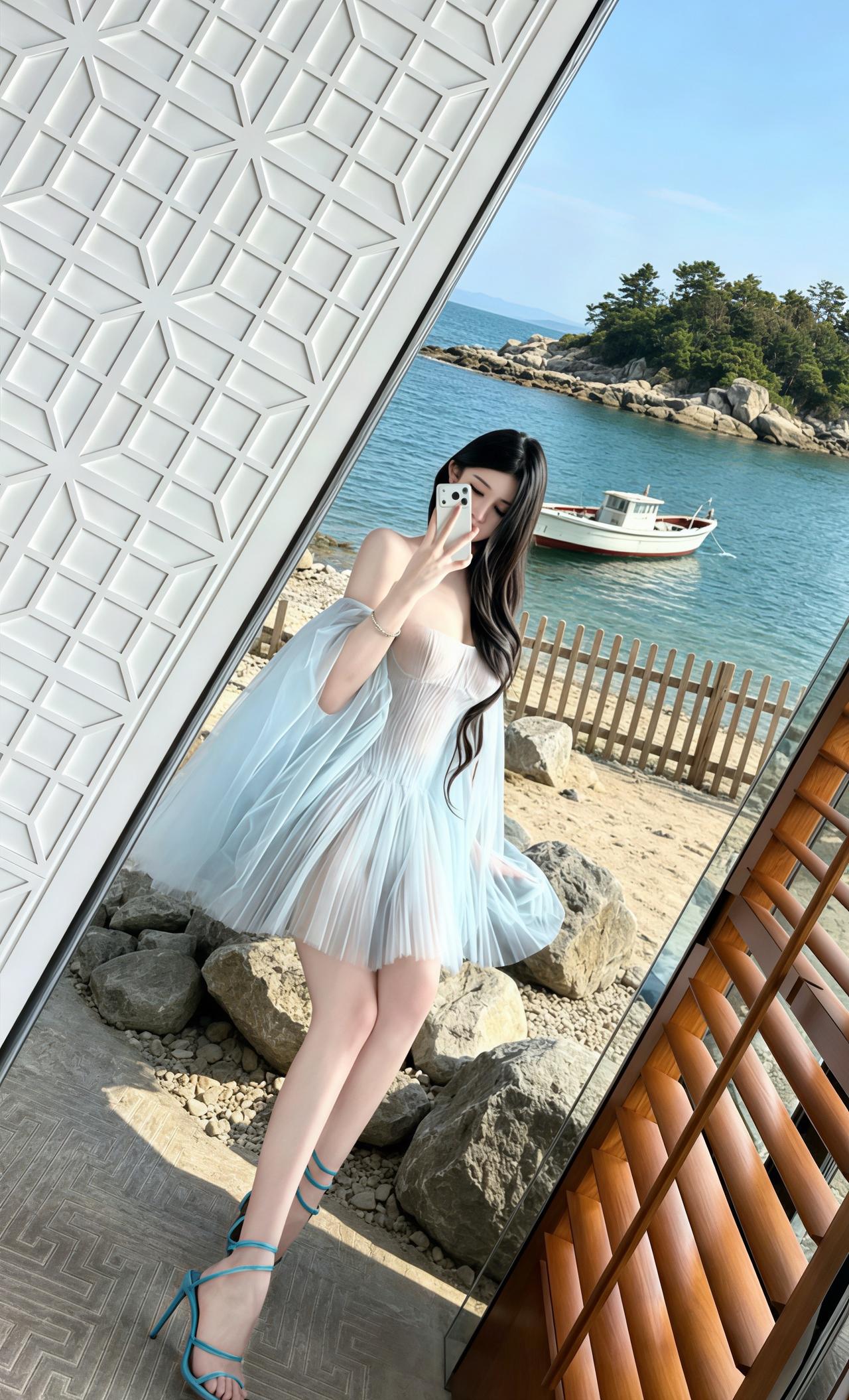 纯欲风海边穿搭 性感 御姐