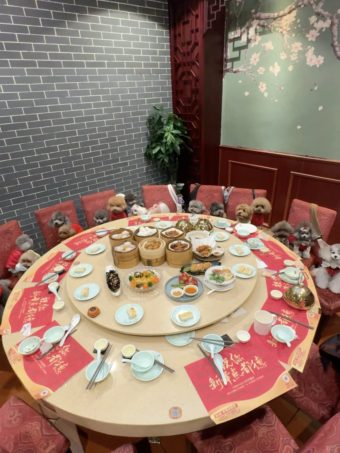 坐满了小狗的饭局