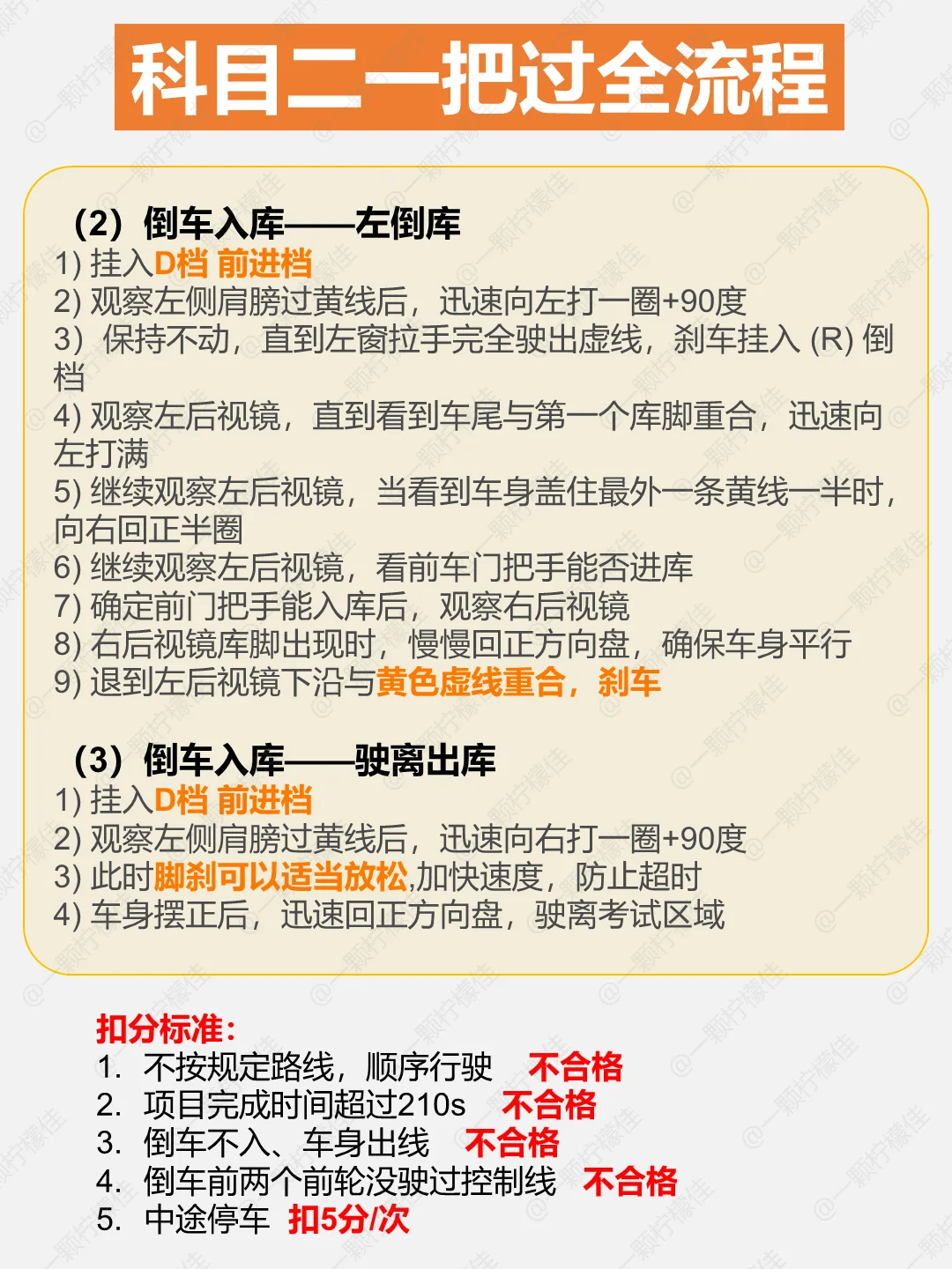 科目二一把过全流程，看这篇就够了‼️