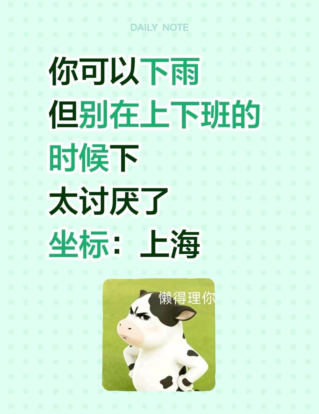 你可以下雨但别在上下班的时候下太讨厌了坐标：上海上海梅雨季 上海的天气 上海雨天
