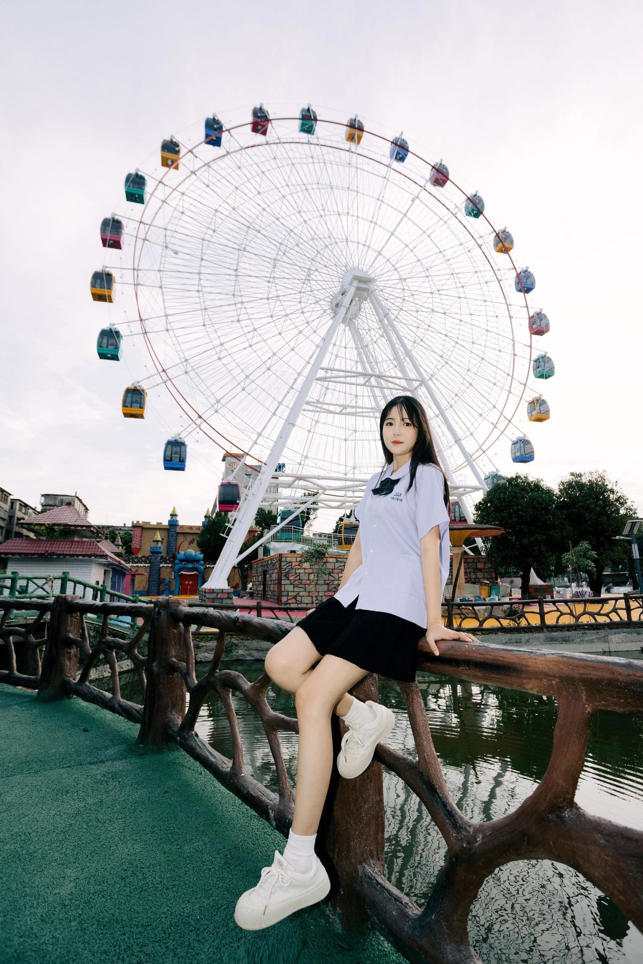 长腿姐姐 新昌公园 摩天轮 拍照姿势 开平