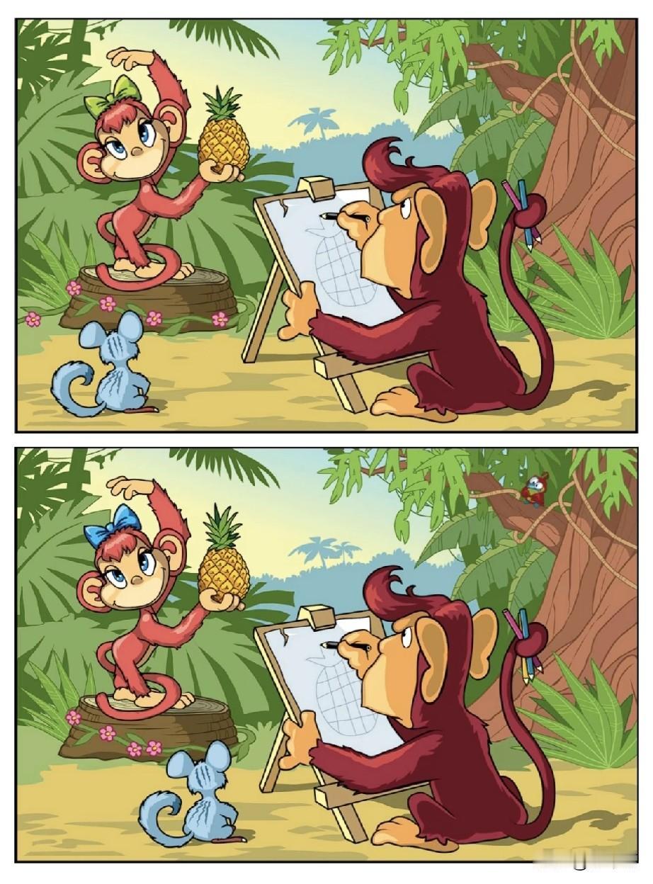 挑战你的眼力，图中有几处不同