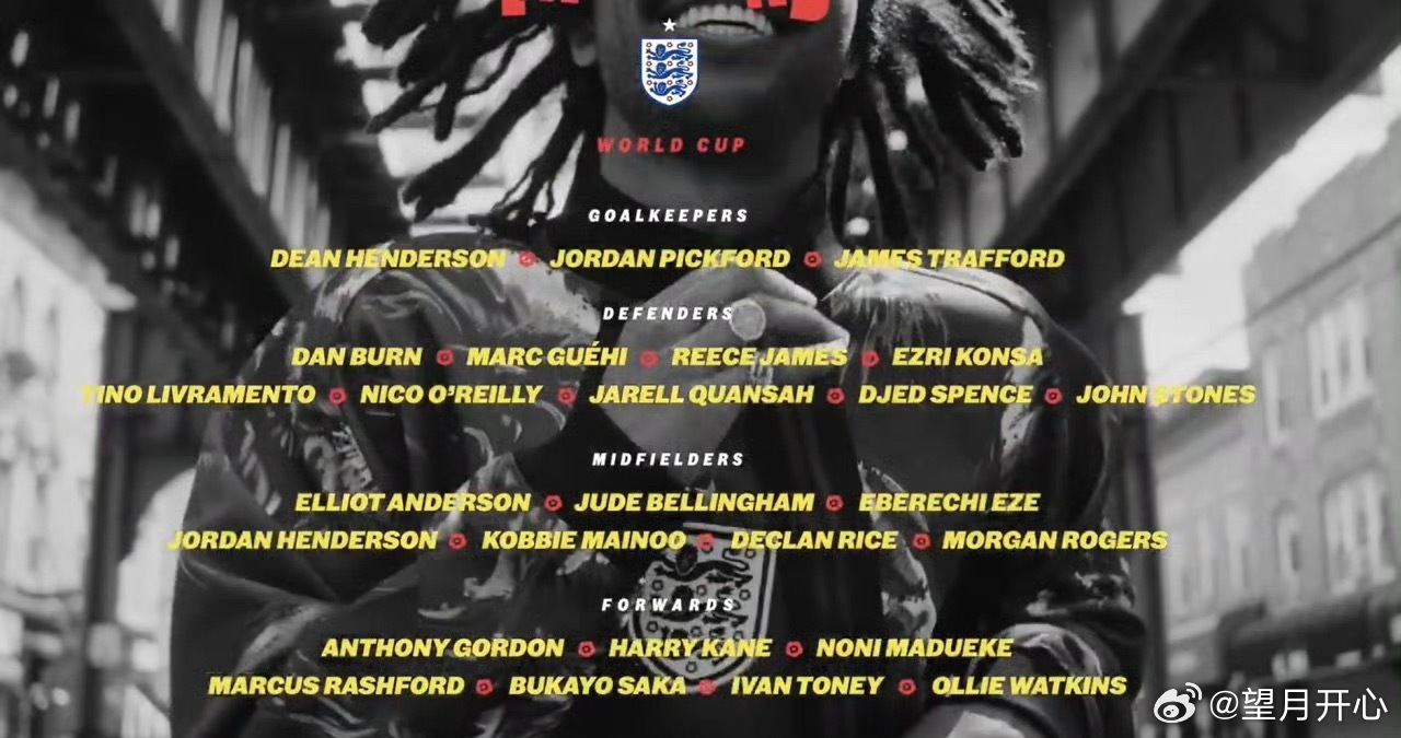 英格兰队公布世界杯26人大名单2026美加墨世界杯三狮军团英格兰26人大名单公布