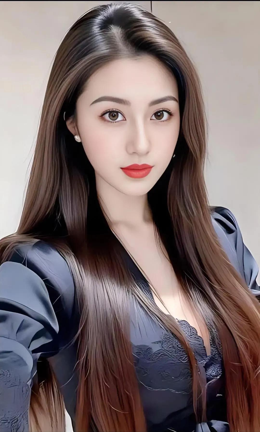 优雅气质，甜美红唇，时尚穿搭，气质女神迷人女神魅力放 性感甜美集一身 高雅气质美