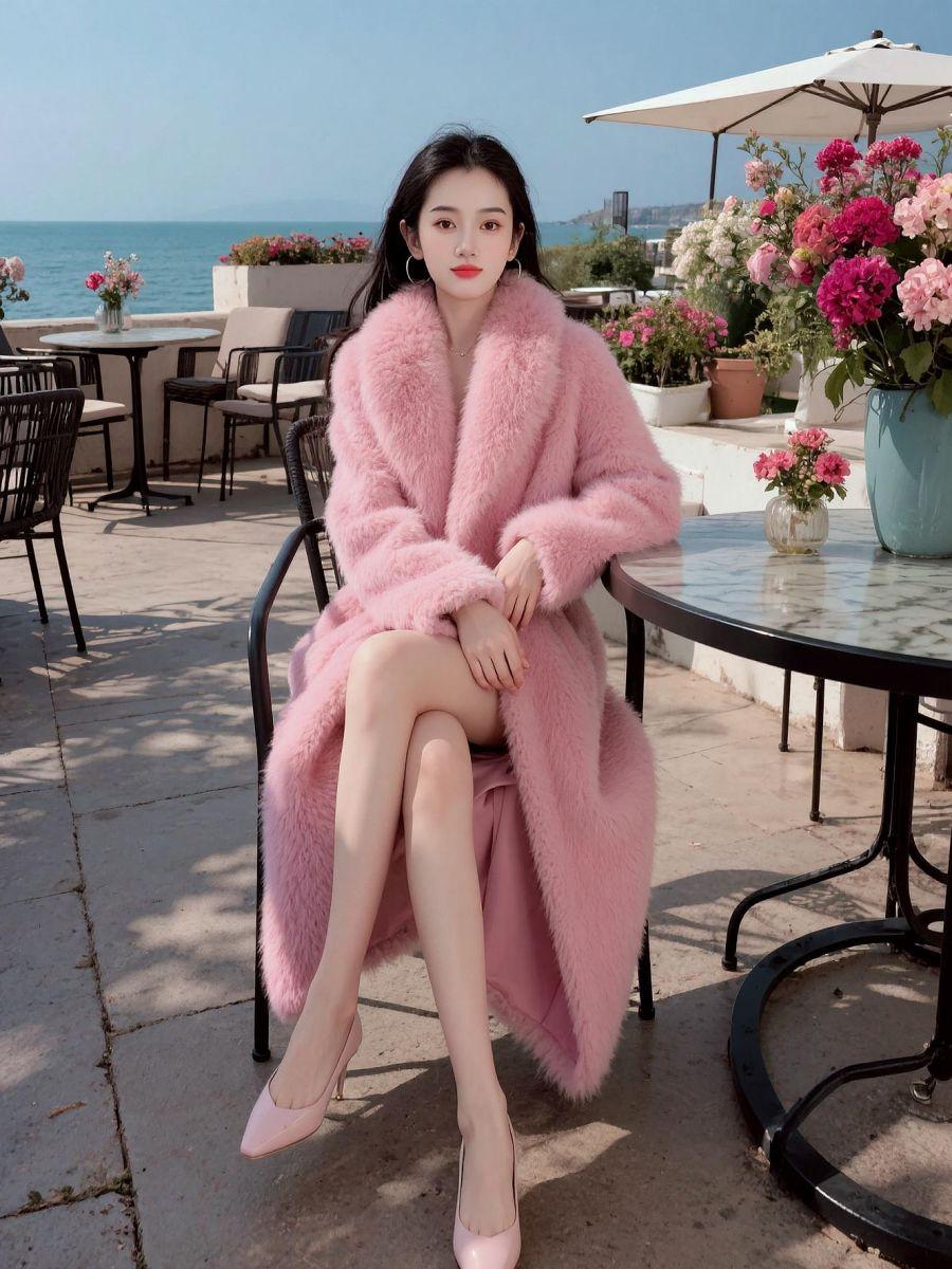 AI粉裘海景照 抖音ai创作 抖音玩法合伙人计划。