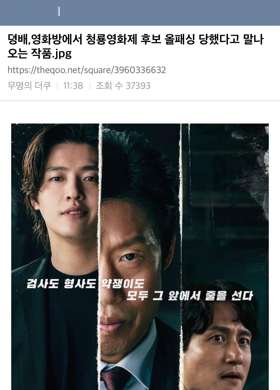 【热帖】青龙电影节0提名作品电影《野党》(2025年4月16日上映)观影人次：3