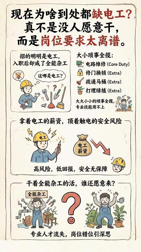 为什么到处都招不到电工？