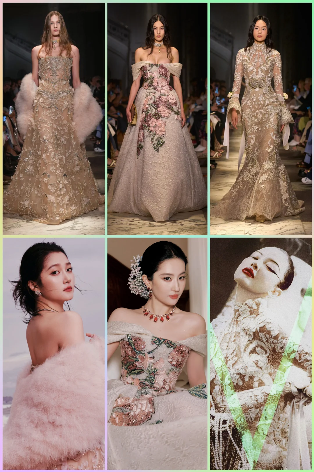 刘亦菲辛芷蕾关晓彤演绎Elie Saab高定