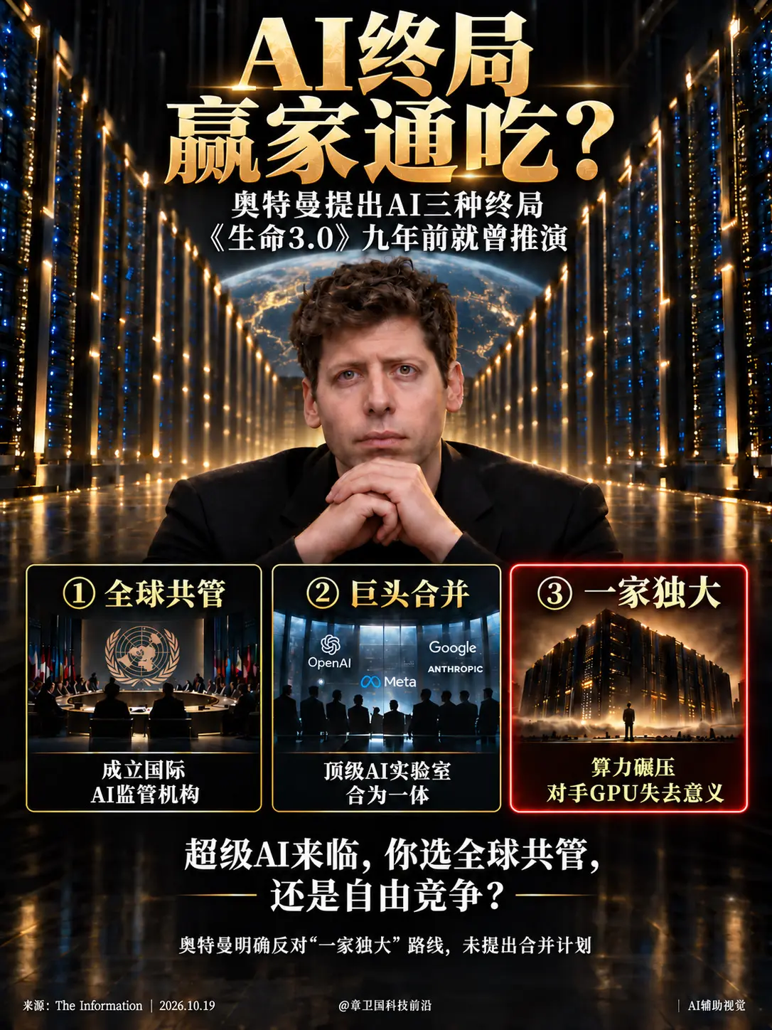 AI终局，赢家通吃？奥特曼谈AI三种可能终局，《生命3.0》九年前就曾...