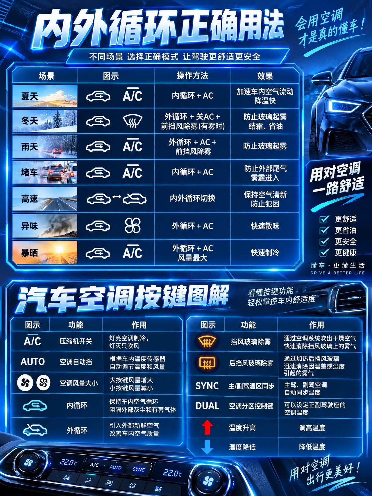 汽车知识 每天一个用车知识 汽车空调 汽车知识分享 带你懂车
