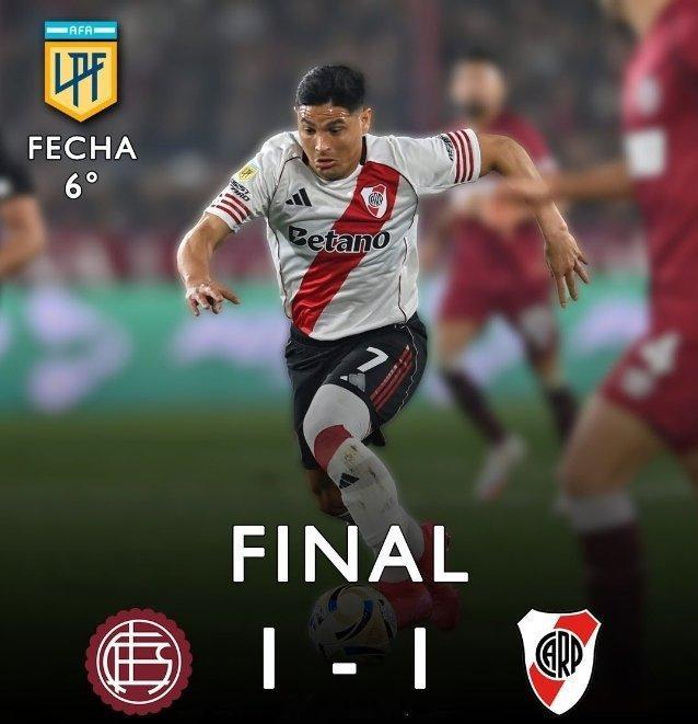 ⚽️ 贡萨洛·蒙铁尔 77'⚽️ 罗德里戈·卡斯蒂略 90'+5阿根廷联赛第6轮