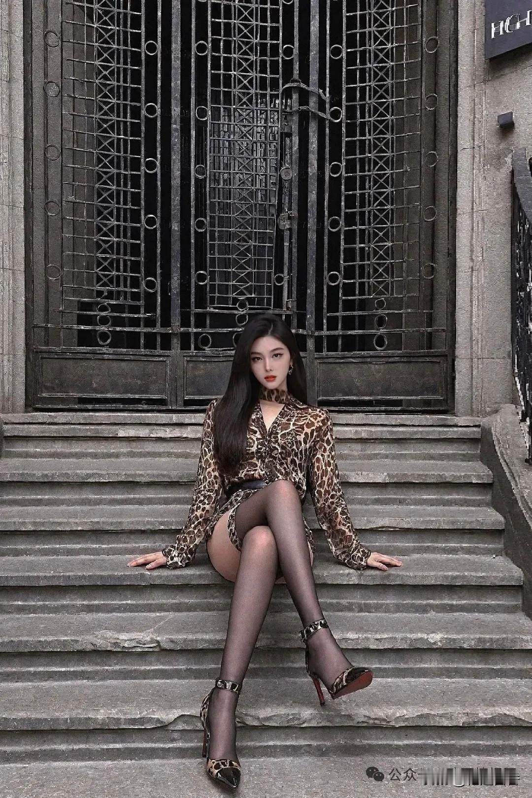 都市女郎的奢华日常：豹纹连衣裙与高跟鞋的完美搭配！