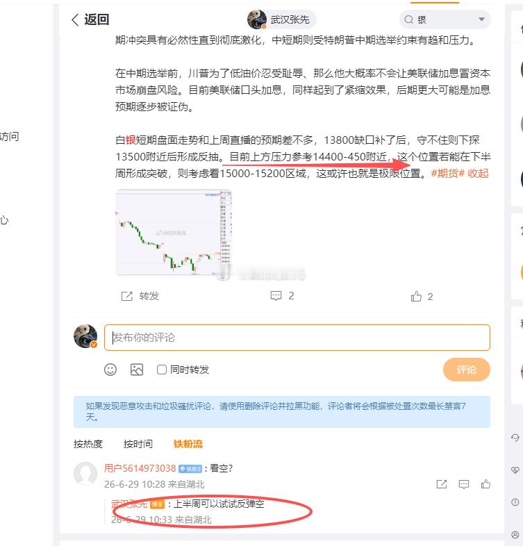 白银上半周反弹空，在摸了压力后下的如此迅速。下半周重点关注老美数据指引下方支撑1