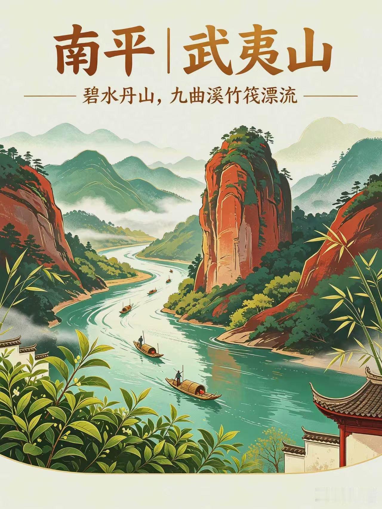福建省最出名且必去的旅游景点，你最喜欢哪个呢？
南平｜武夷山
世界自然 + 文化