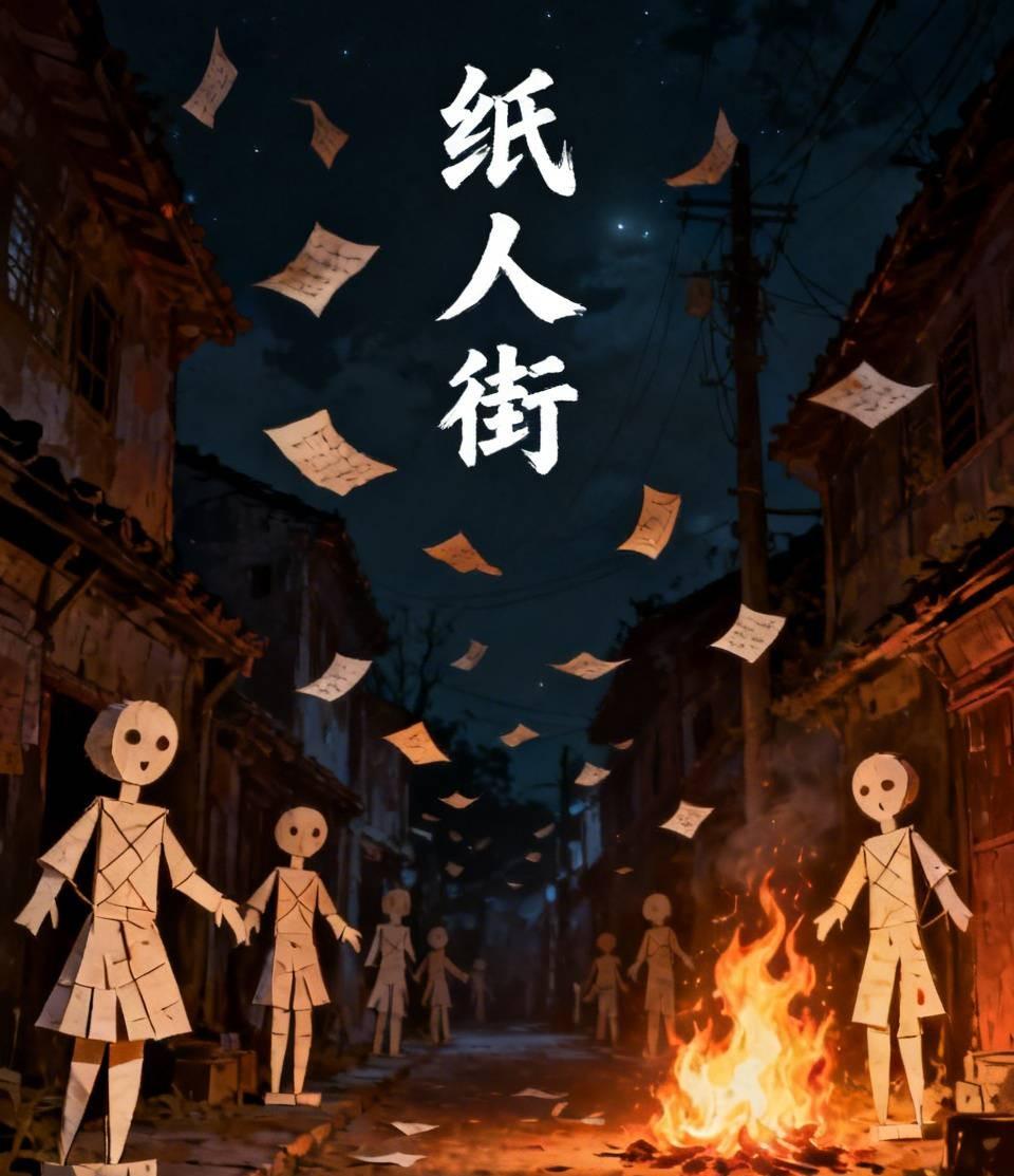江湖怪谈•荒诞志266《纸人街》
荒村夜现纸人，沿街叫卖“真心”。一青年买下一颗