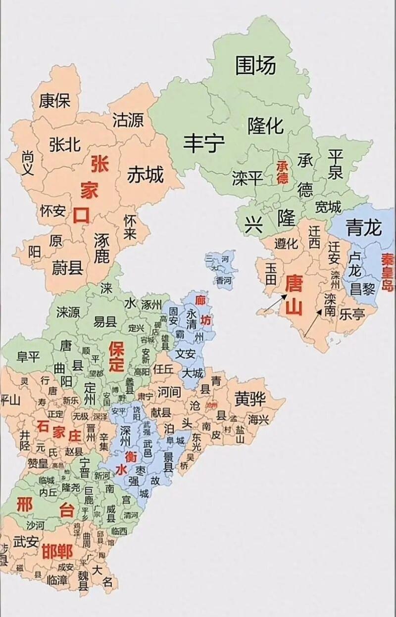 分享图库最奇怪的图片每次看到河北省的地图都感到很奇怪！除了“三河”、“大厂”和“
