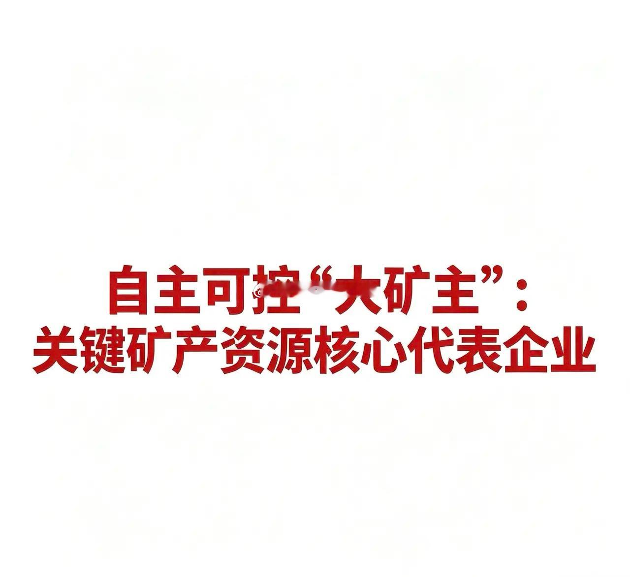 自主可控“大矿主”：关键矿产资源核心代表企业自主可控矿产资源核心代表企业汇总矿产