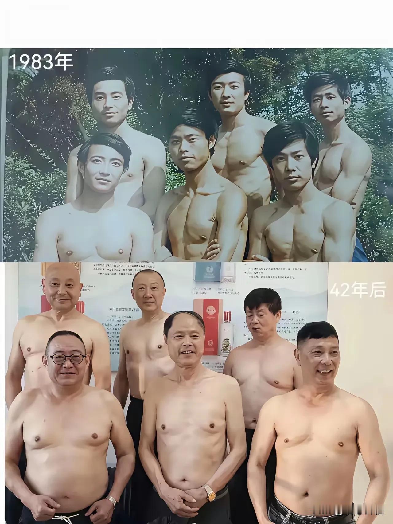 岁月是把杀猪刀，刀刀催人老，
岁月又如吹泡泡，个个吹的像发糕。
大肚腩，肿眼泡，