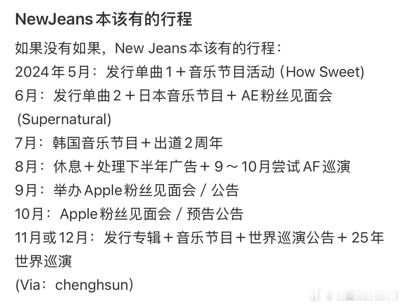 闵熙珍原本对NewJeans的规划闵熙珍与hybe的判决书中公开了2024到20