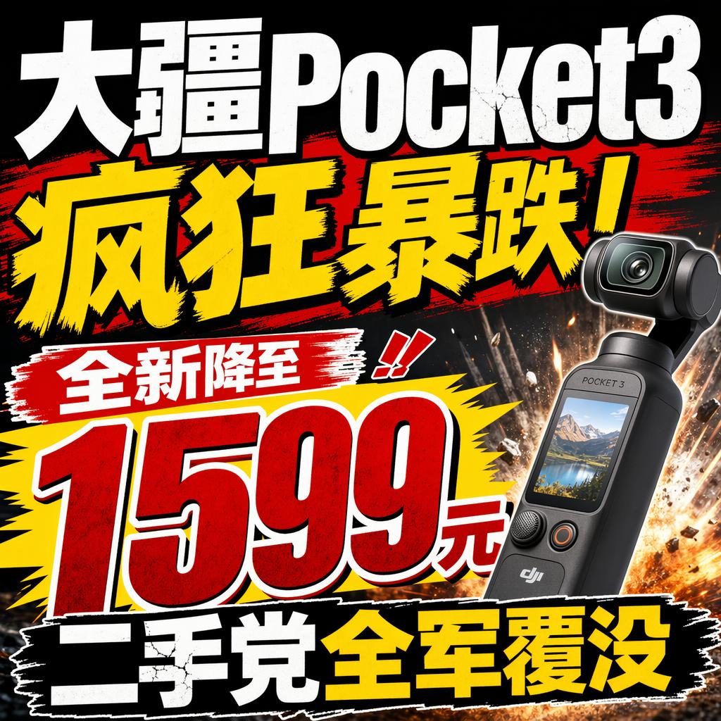 大疆Pocket3全新1599元跳水 二手党全军覆没
大疆Pocket3疯狂暴跌