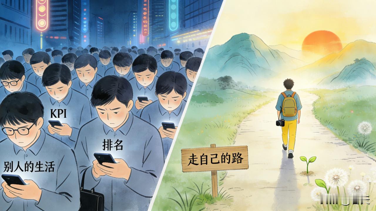 走自己的路，莫困他人尺
 
别总盯着别人的路看，拿别人的尺丈量自己的路，你不摔跤