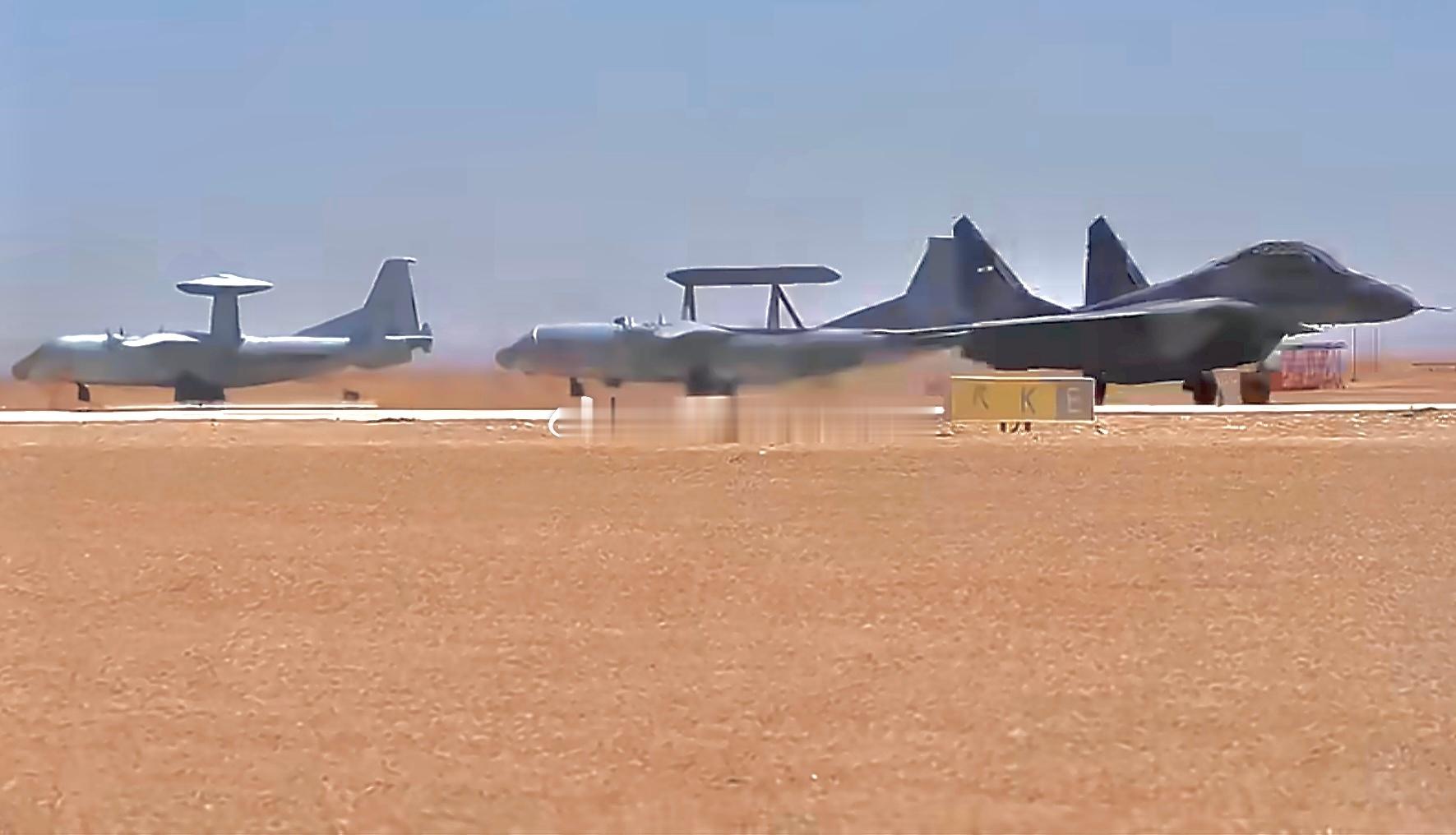 MiG-29M和KJ-500、Y-9LG同框，这是国产高级电子战系统首次出现在中