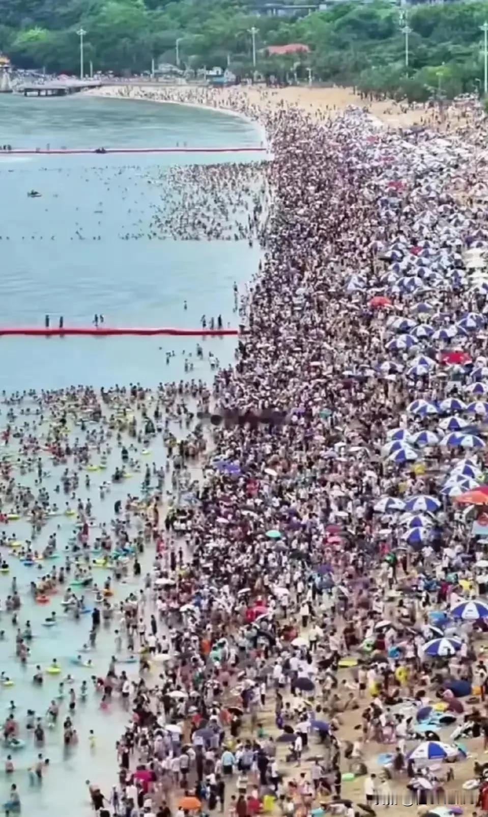 看着情况，去海边还能插的进脚吗[尬笑]