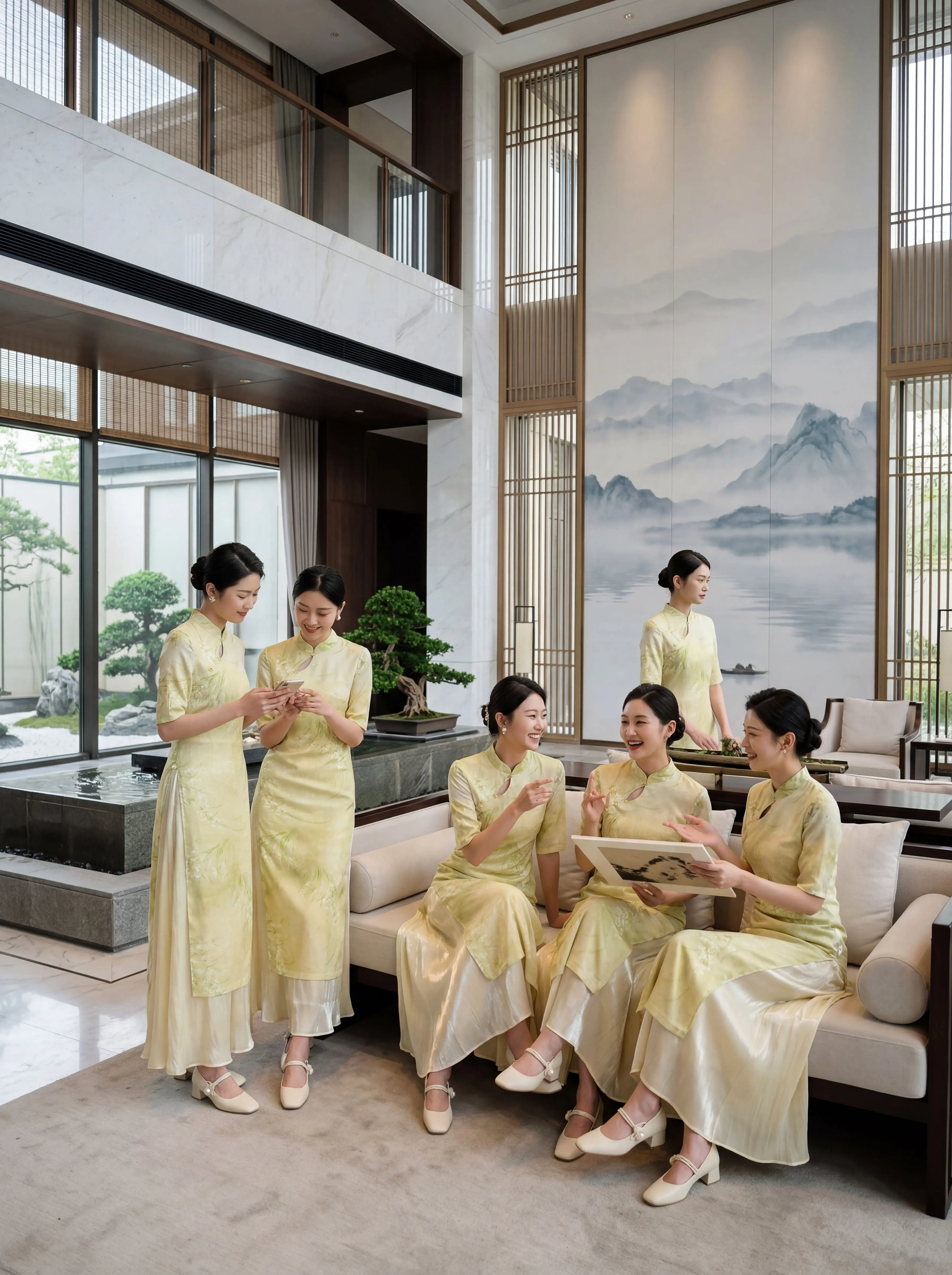 新中式也能轻松融入通勤日常！。棠越这件改良新中式真的太懂打工人了。淡黄...