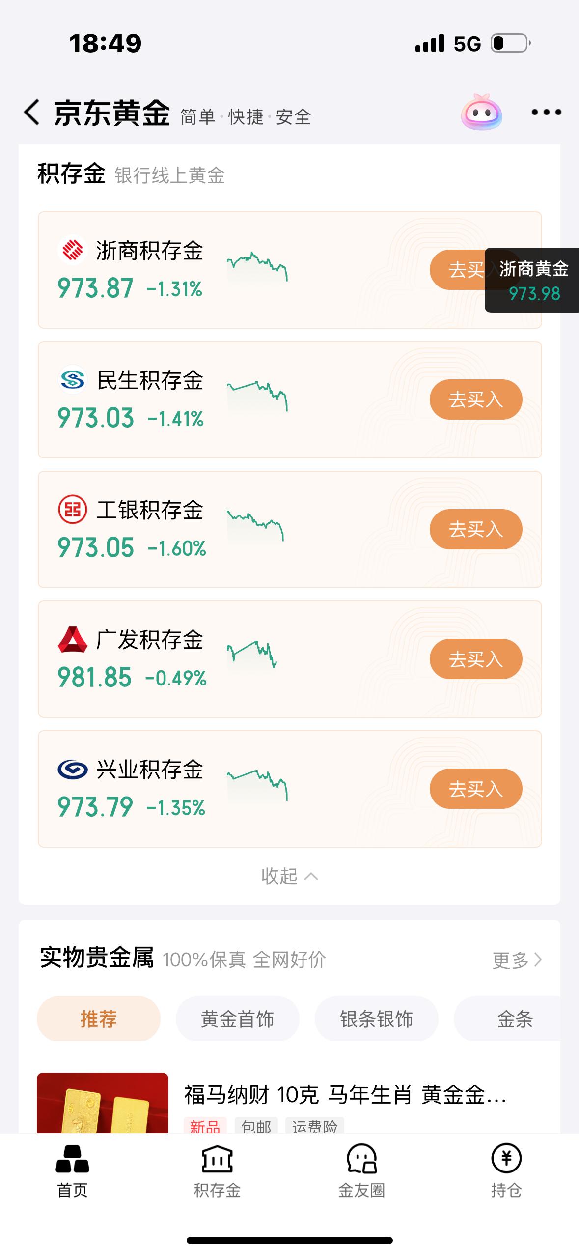 天塌了！黄金暴跌！跌麻了！今日金价972元/克，现货黄金4476美元/盎司。近期