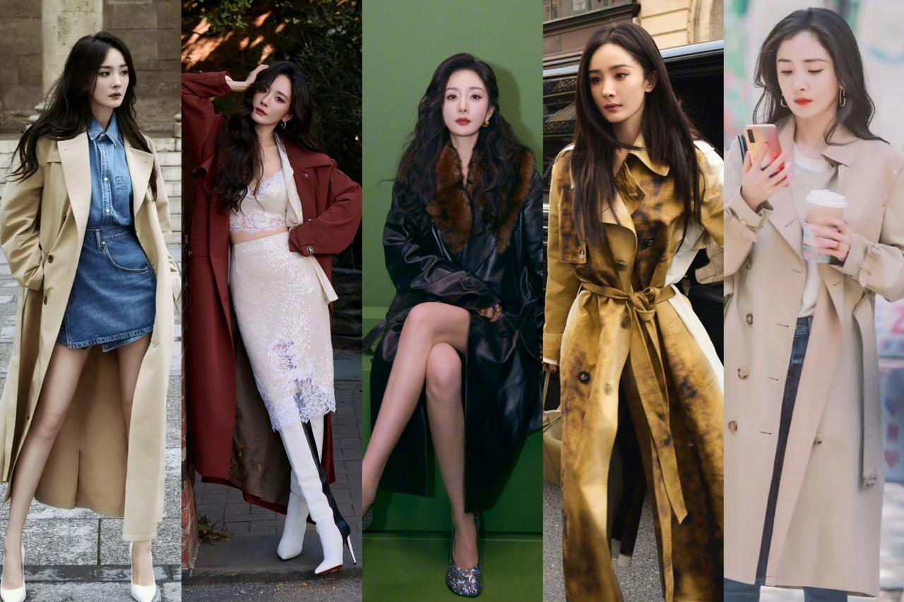 杨幂光风衣就有几十件，大多数只穿一两次，剩下的都放在家里吃灰，据说她的衣帽间有半