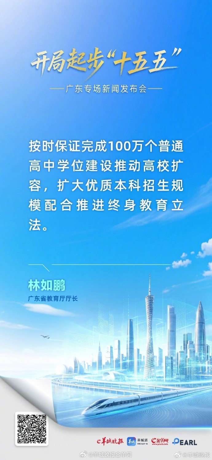 【林如鹏：#广东将建百万高中学位#】5月26日，“开局起步‘十五五’”广东专场新