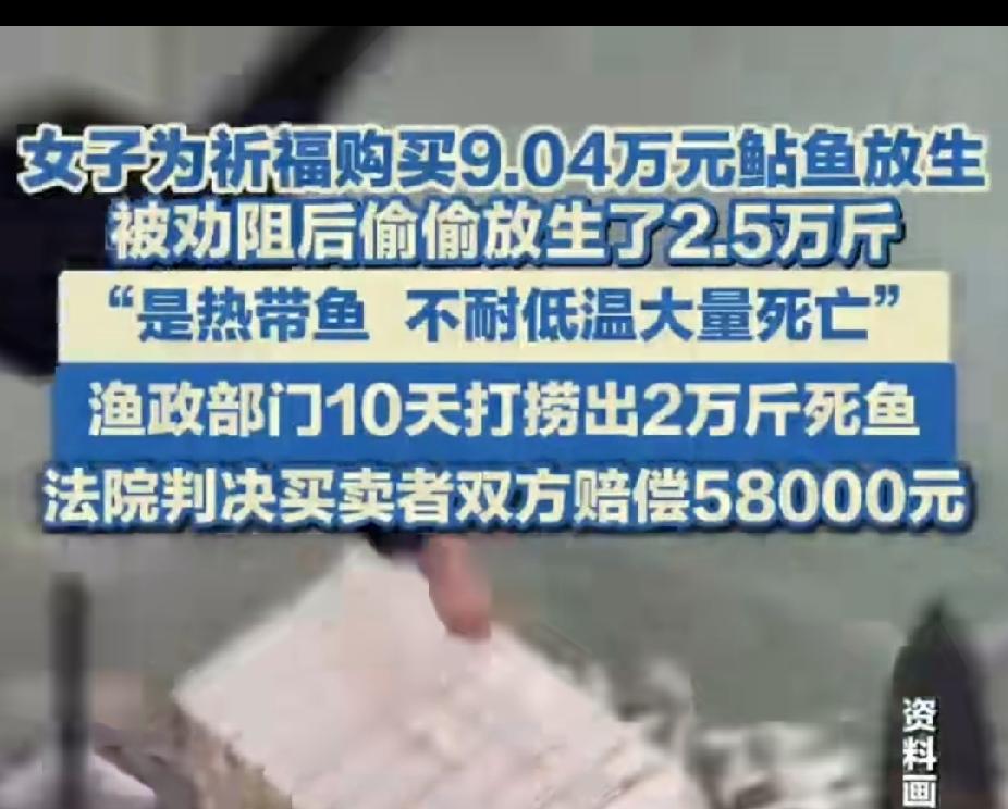 这是做了多少亏心事，需要买9万元鱼放生？一女子为祈福购9万多元鲇鱼放主，被劝阻后