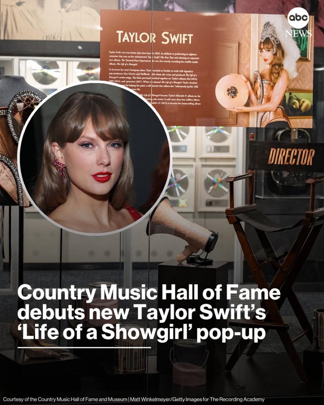 美国乡村音乐名人堂和博物馆首次推出了一个新的快闪式展览，庆祝泰勒·斯威夫特的专辑