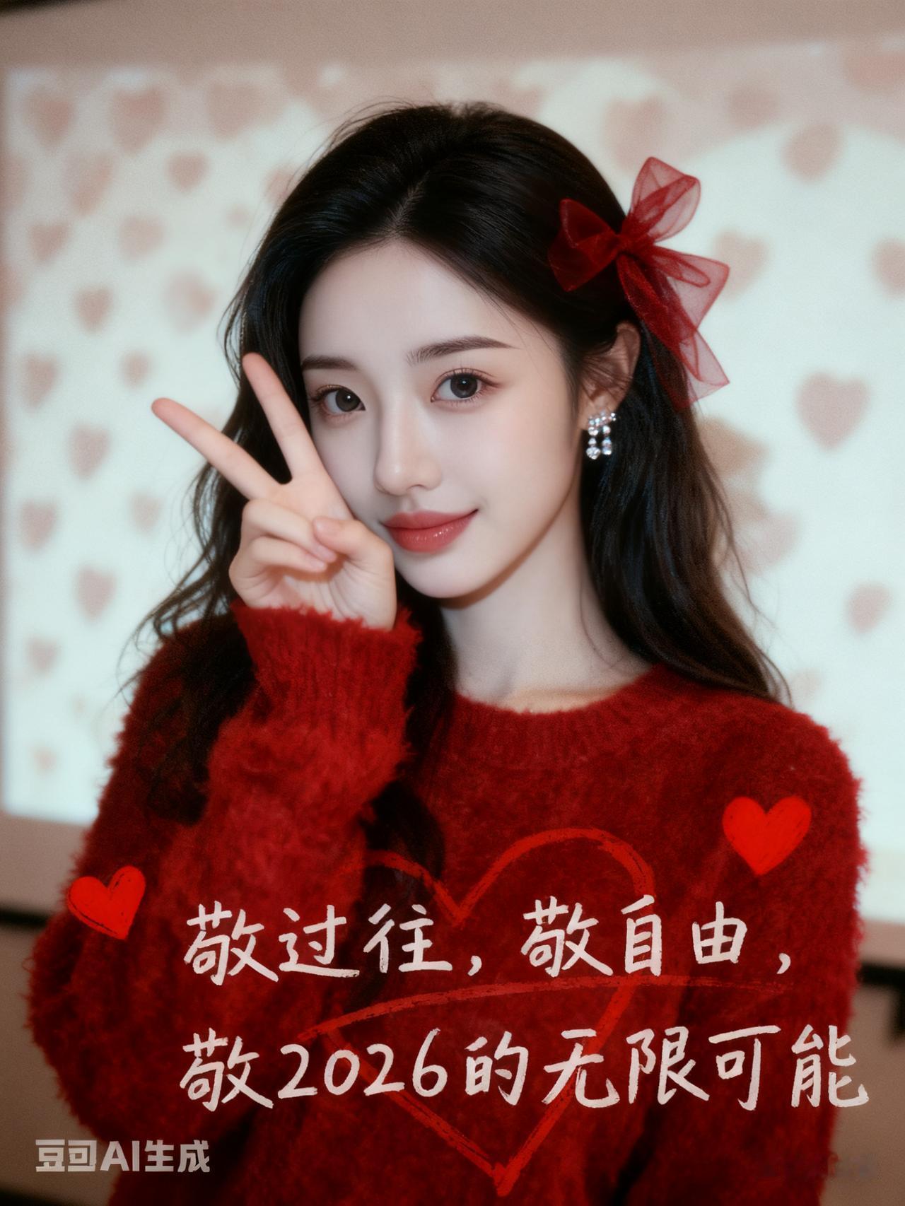 “敬过往，敬自由，敬2026”少女网拍。
