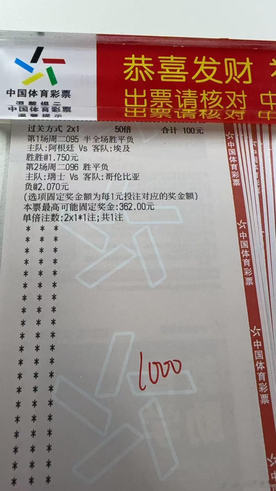 095 🇦🇷阿根廷VS埃及方向:让胜比分  2-0  3-1防2-1 （2/
