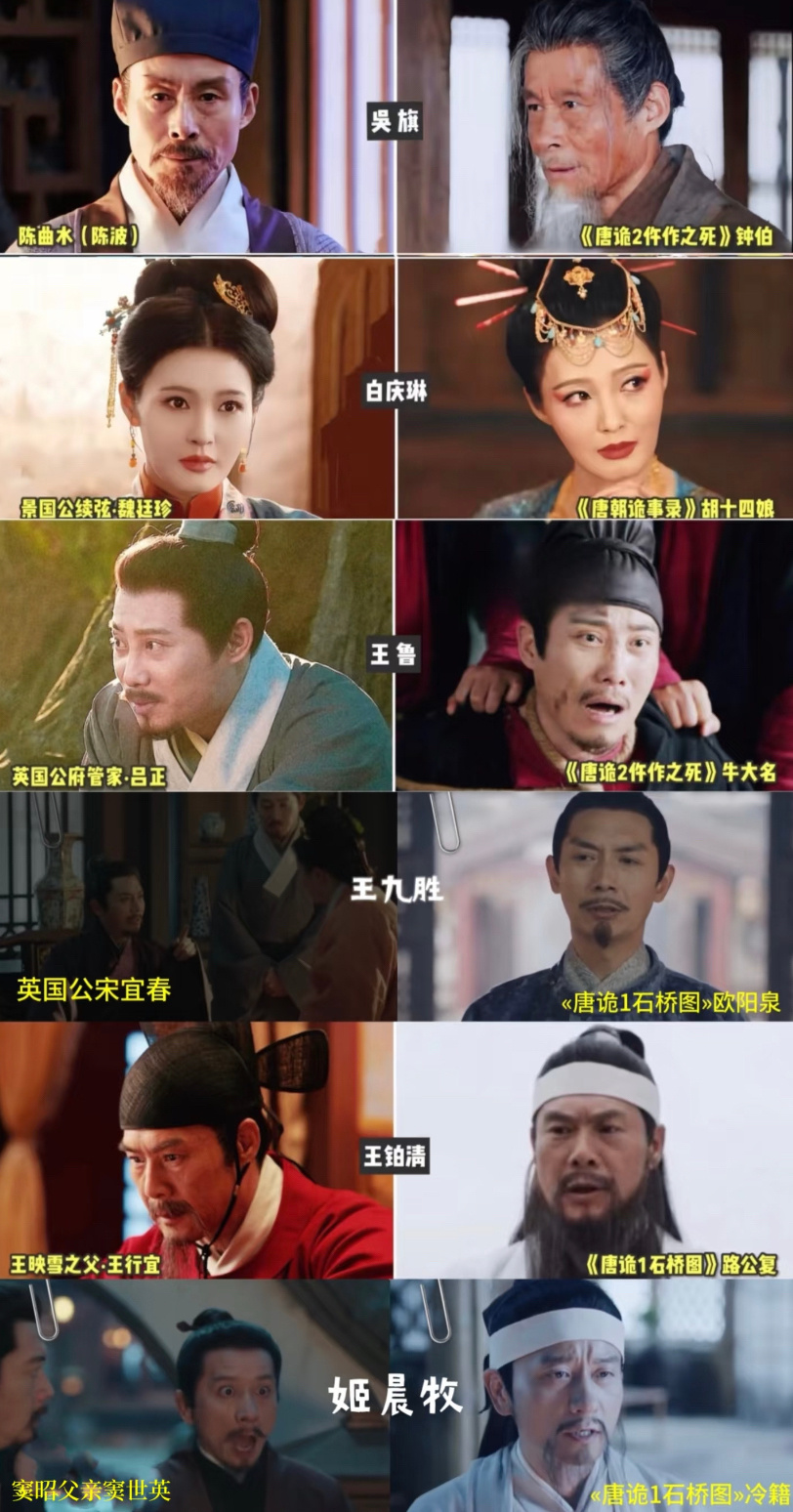 同时看过唐诡和九重紫的人有福了，原来两部剧有这么多演员都重合，我说怎么都看着那么