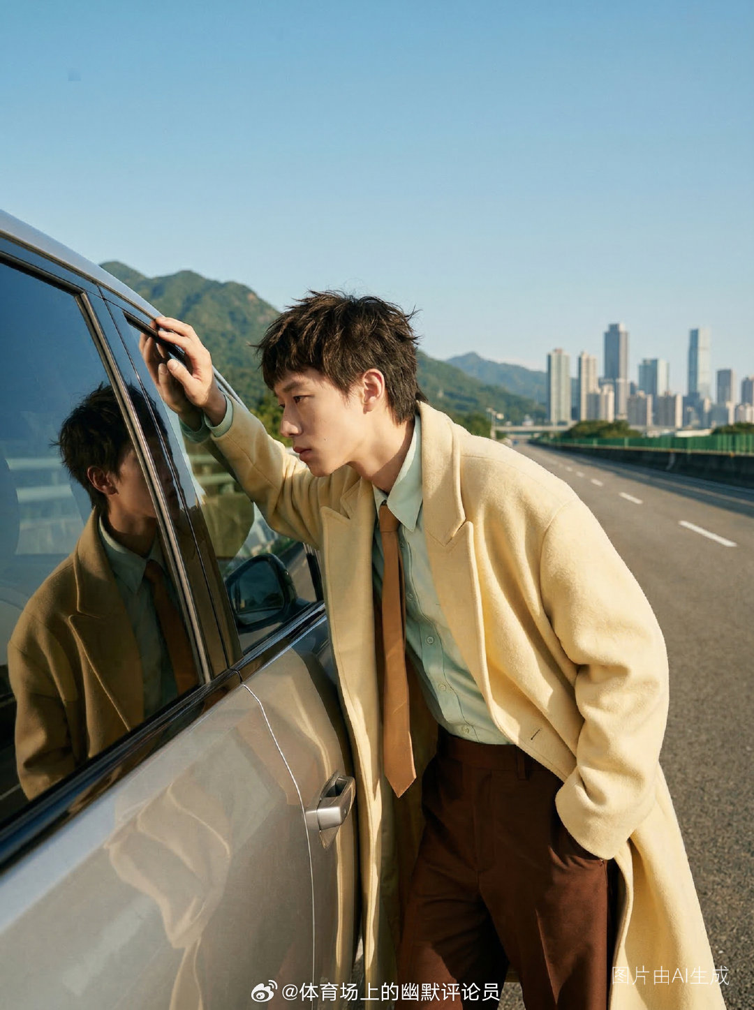 来给 交AI共创作业啦！身着黄色风衣有颜值有实力的小林将军和埃安N60的适配度都