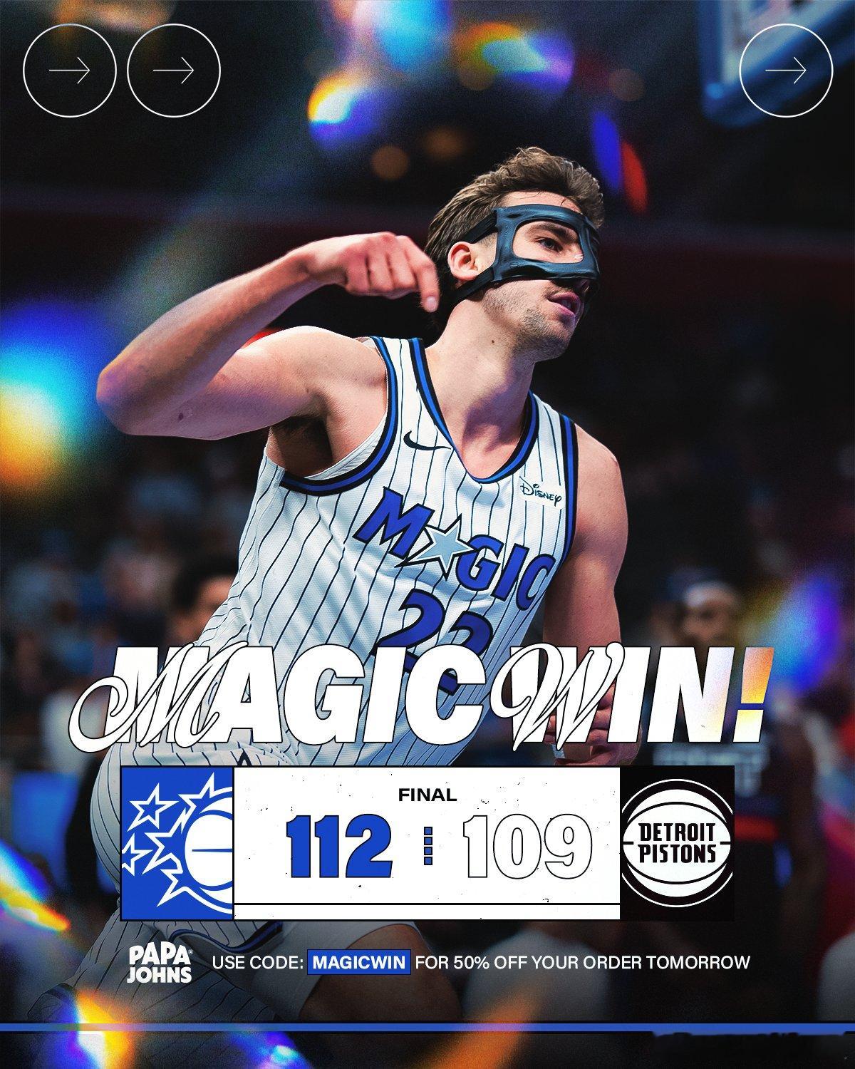 活塞无缘NBA杯八强 东部领头羊活塞，也出局了！魔术险胜活塞，杯赛4战全胜晋级八