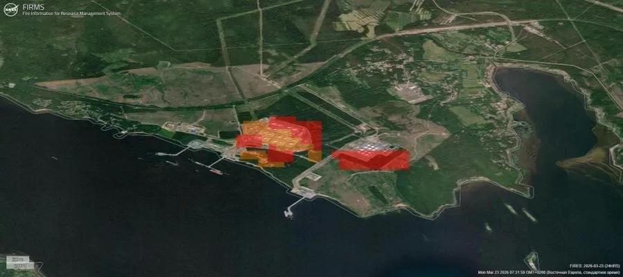 《图片报》报道，当地时间23日，欧洲“追踪者网站”发布的最新卫星图像显示，位于俄