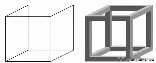 内克尔立方体，大脑的知觉错觉。