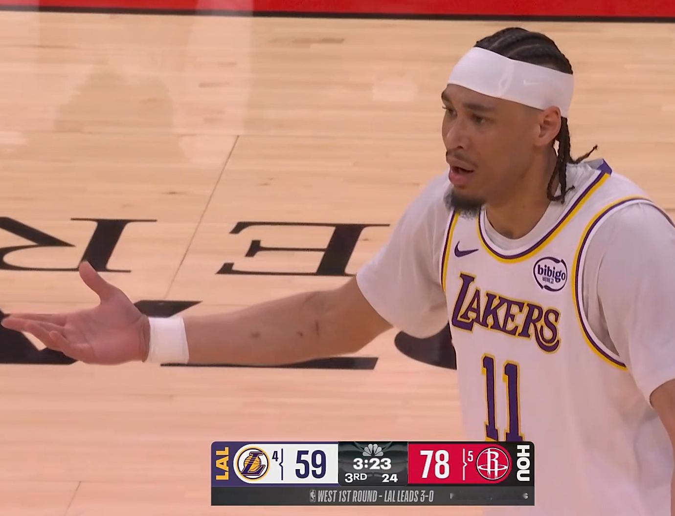 海斯又吃了个T？？？？湖人vs火箭