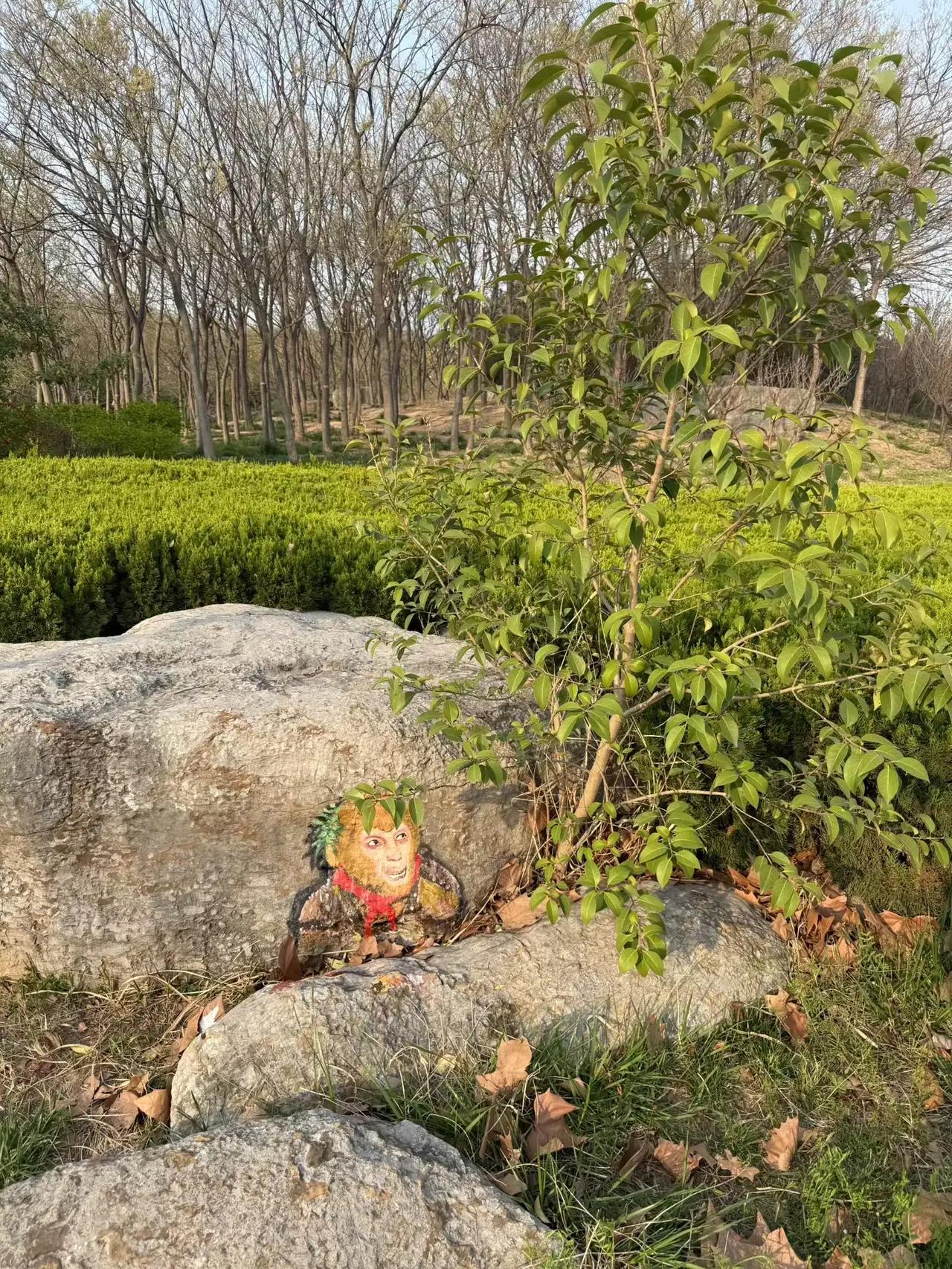 曹县八里湾的“孙大圣”被压“山”下，这幅画成为了大家的精神寄托 ，吃的也是多样了